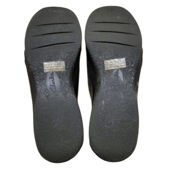 CLARKS LEATHER BENDABLES Clogs Black Size 10 - Picture 9 of 9